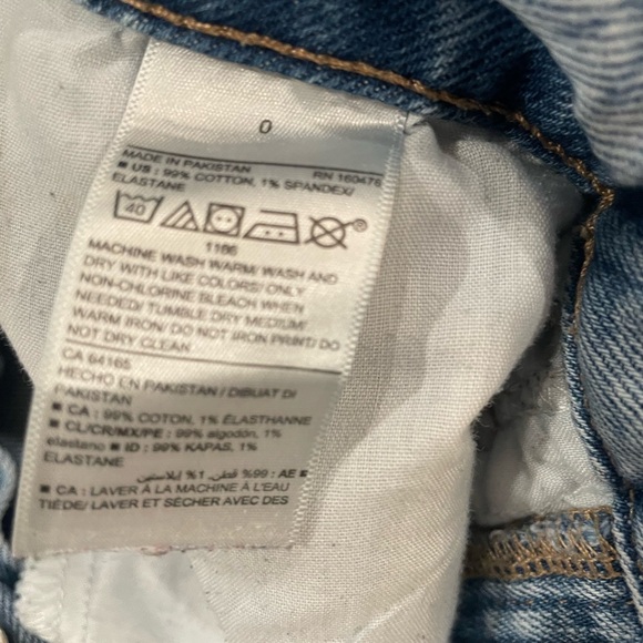 Old Navy button up distressed size 0 high rise straight leg - Picture 9 of 9